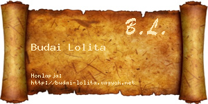 Budai Lolita névjegykártya